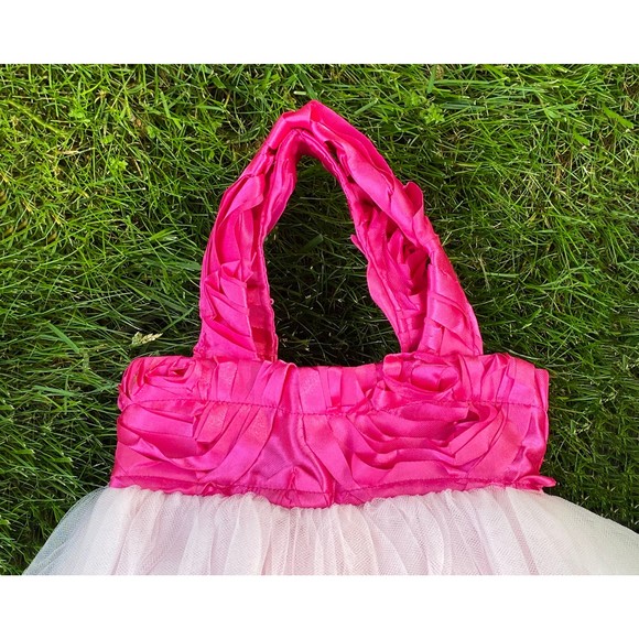 Princess Tote, Bridesmaid Bag, Fuchsia Tote Bag, Hot Pink Flower Girl Tote - Picture 2 of 5